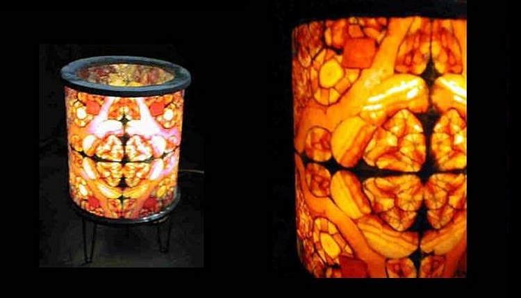 Tiffany style wax and resin lamps