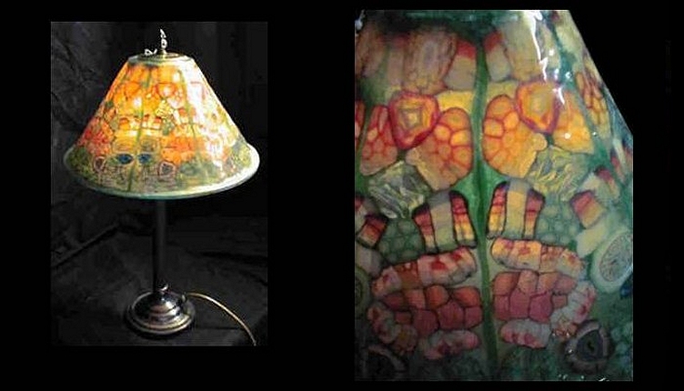 Tiffany style wax and resin lamps