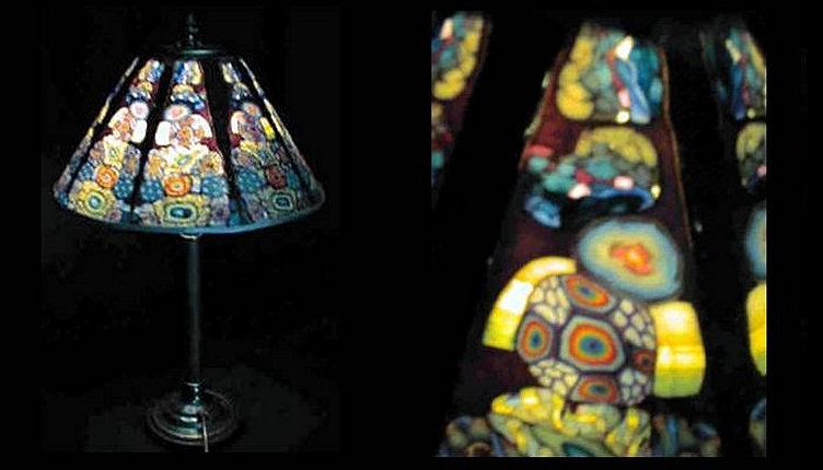 Tiffany style wax and resin lamps